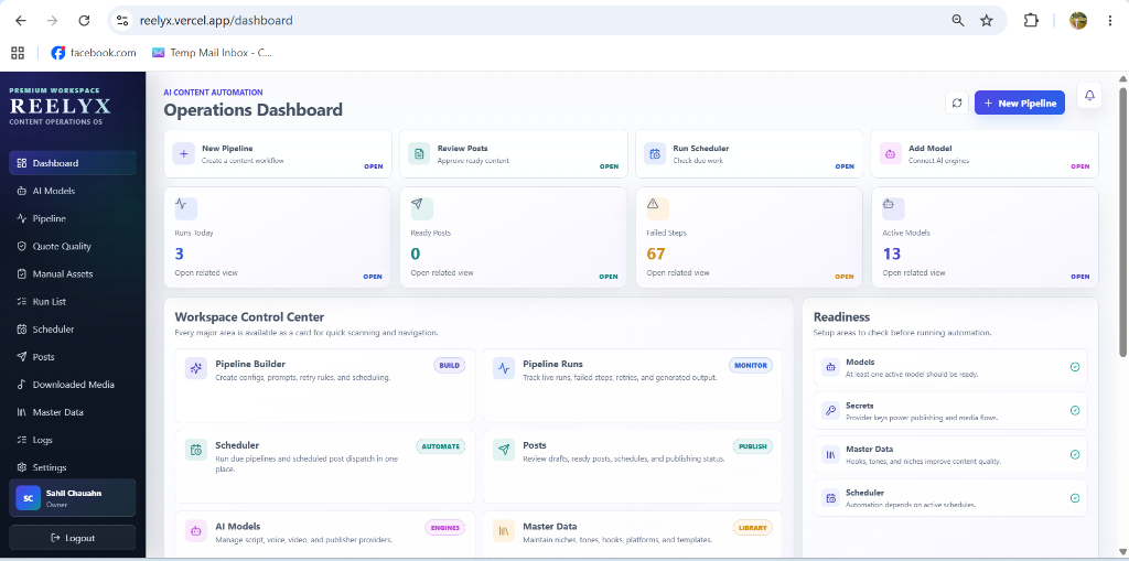Reelyx Web Portal