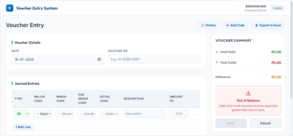Voucher Entry System